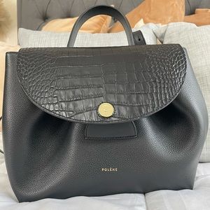 Polene Numero One Trio Black Crocodile